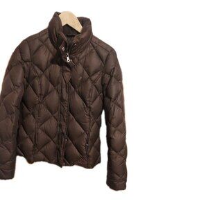 Eddie Bauer Jacket Womens Small Brown EB700 Fill Goose Down Full Zipper Coat